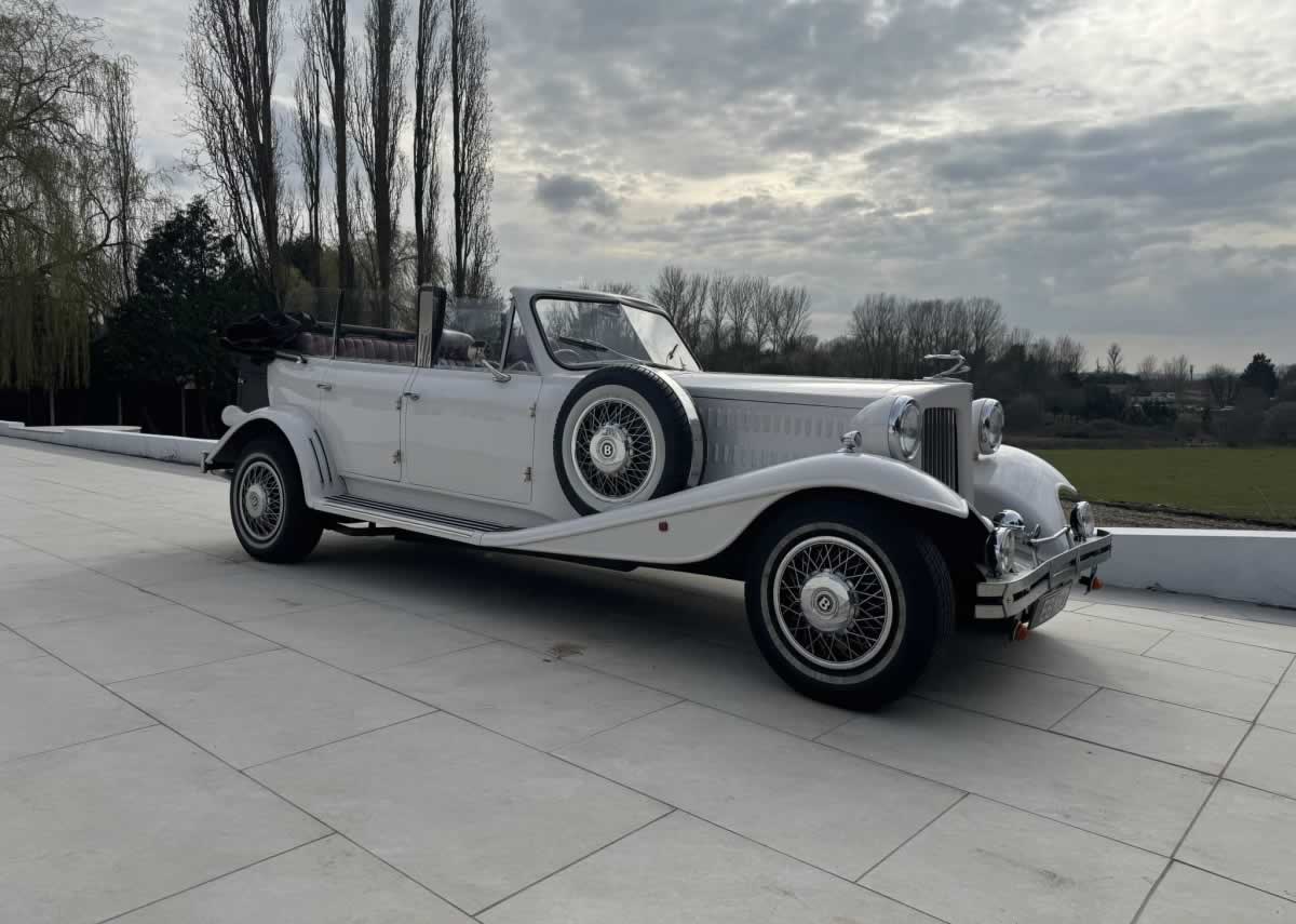 Beauford Open Tourer 3/4 side with roof down