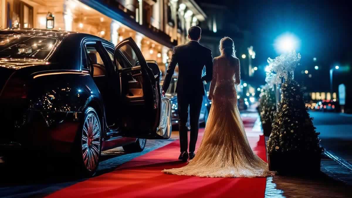 Red-carpet event prom car arrival