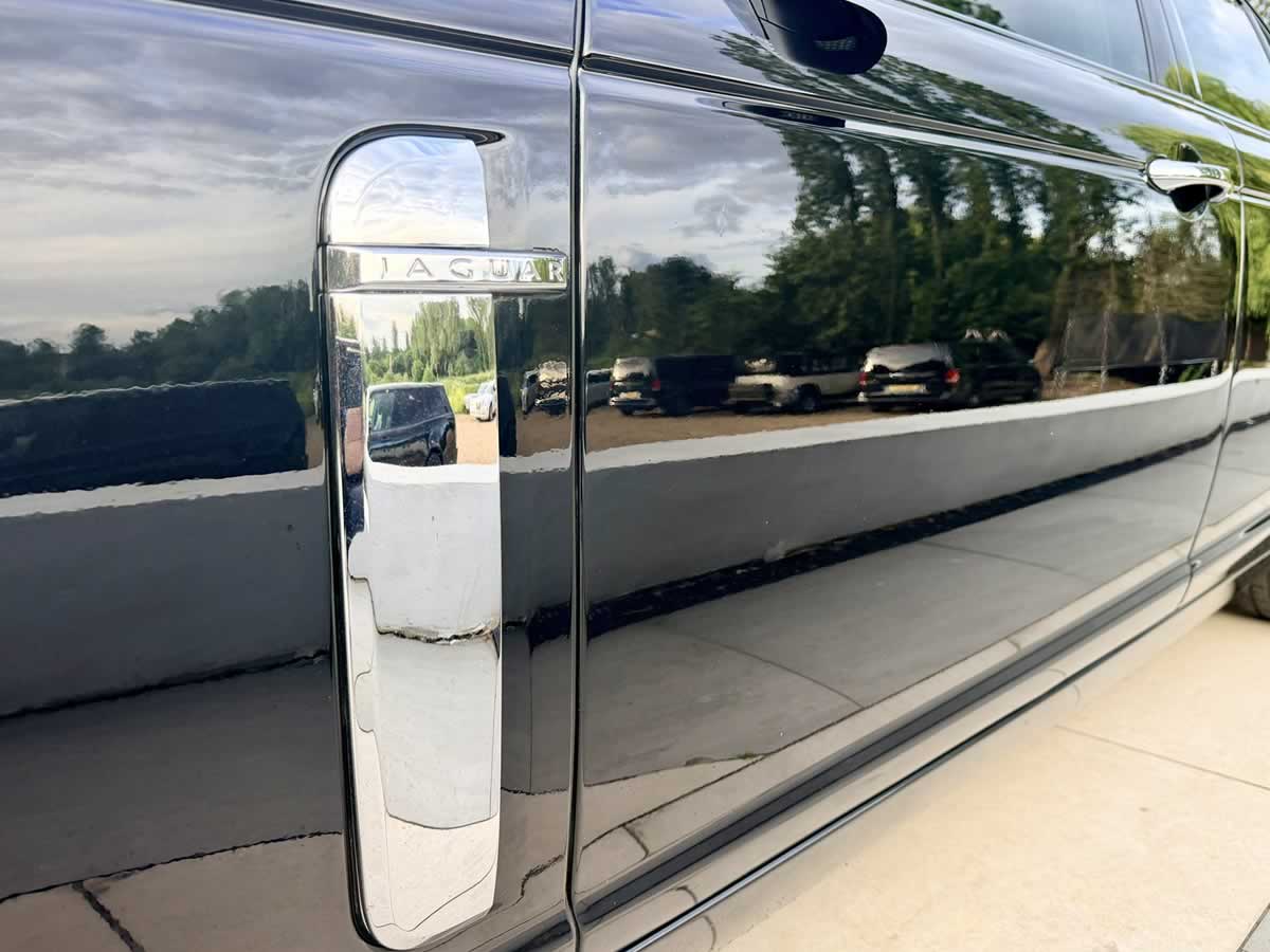 Black Jaguar XJR side closeup